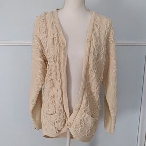 🚫SOLD🚫 L.L. Bean Vintage Cream Cable
Fisherman Cardigan Sweater